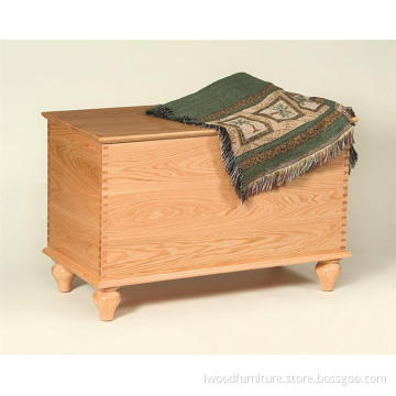Oak Wood Deep Storage Chest with Tulip Foot